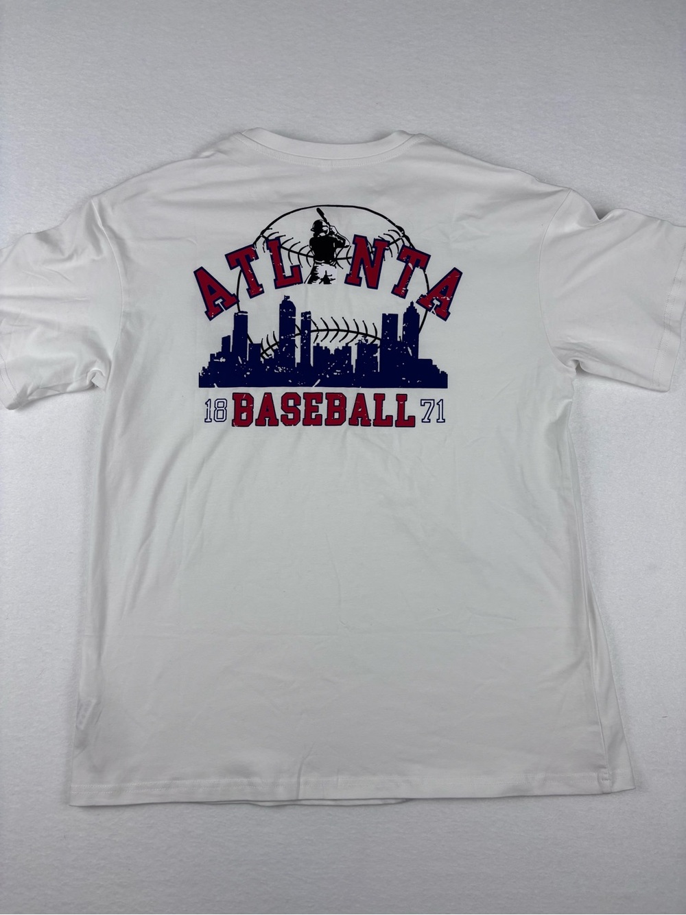 Atlanta Baseball white adult Small Graphic T-Shirt Game Day